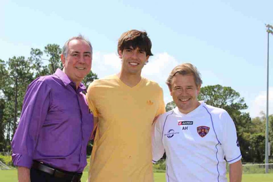 Brazilian midfielder Kaka visited Orlando City practice last Friday while in town. 