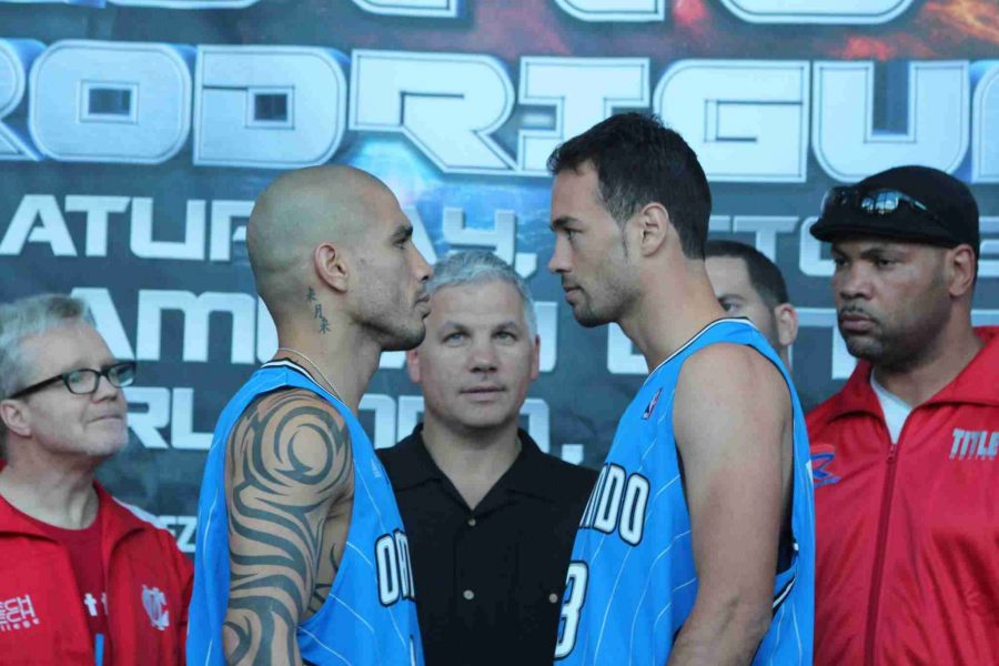 Miguel Cotto (left) looks to bounce back from two consecutive loses, as he goes toe-to-toe with Delvin Rodriguez Saturday, Oct. 5 at the Amway Center.