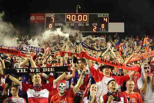 Orlando City SC fans at the Citrus Bowl during the USL Pro championship. 