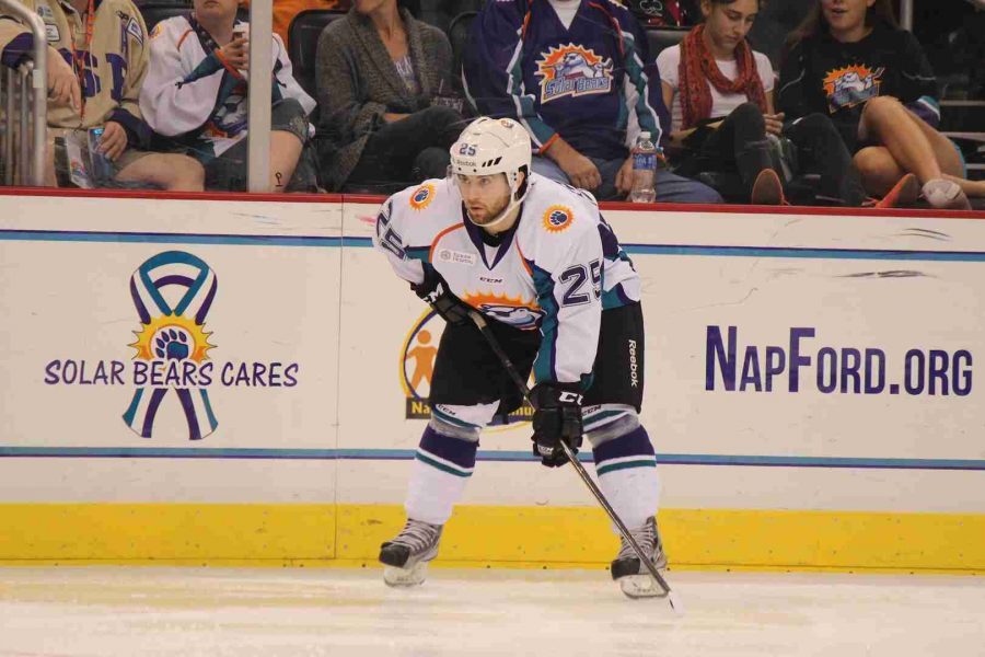 Solar Bears forward Mike Catenacci scored his second goal in as many games during Orlandos 3-2 loss to Greenville.