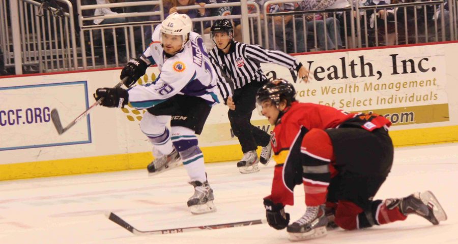 Wade MacLeod scored the only goal of the game for the Solar Bears in their 2-1 lose in Game 6.