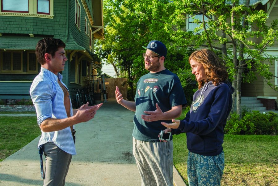 Zac+Efron%2C+from+left%2C+Seth+Rogen+and+Rose+Byrne+star+in+Neighbors.