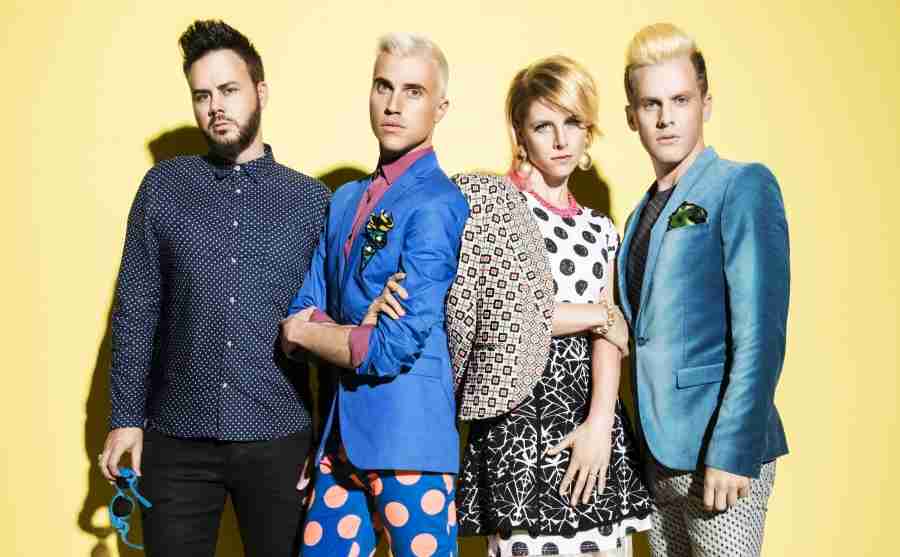 From left, Branden Campbell, Tyler Glenn, Elaine Bradley and Chris Allen of Neon Trees, will play the Hard Rock Live on Tuesday, May 27.