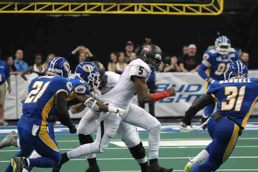 Bernard Morris threw for four touchdowns, but also had three interceptions and a fumble in the loss to the Storm.