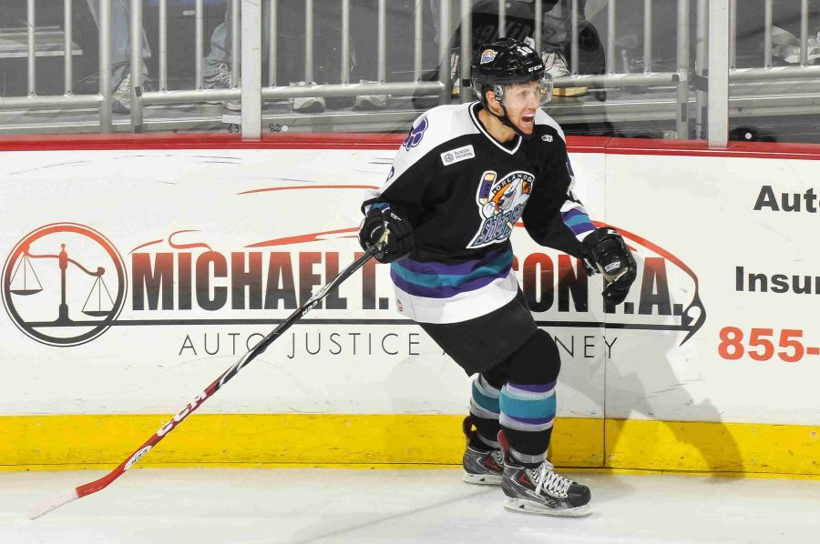 Greg Miller scored the Solar Bears first goal of the game on Saturday against Greenville.