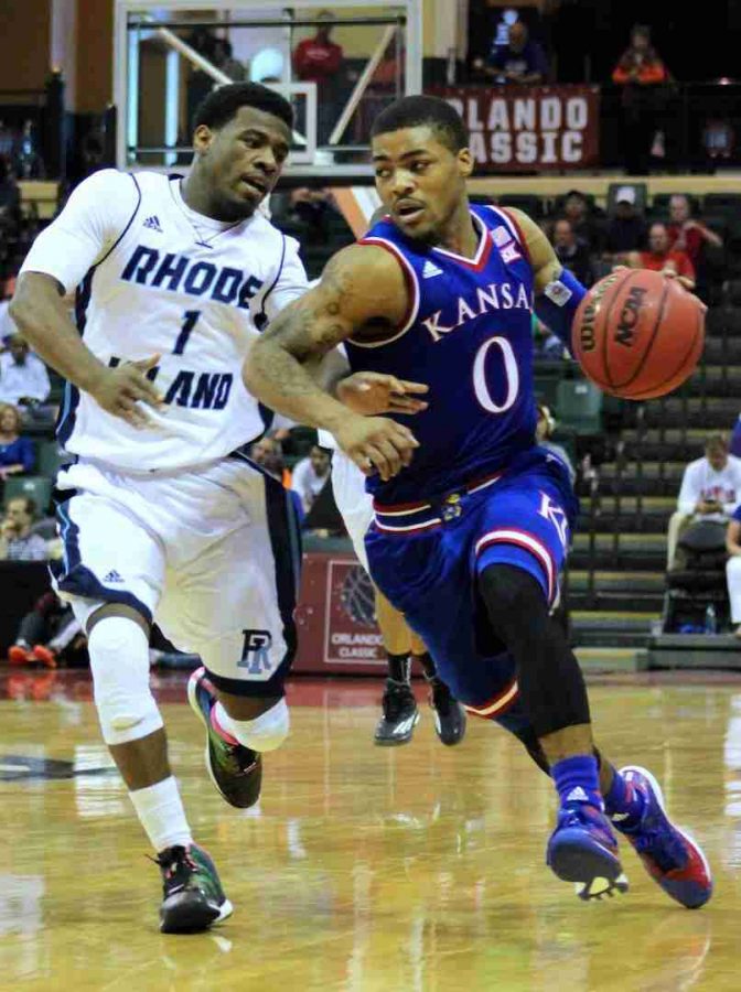 Kansas advanced to the Orlando Classic semifinals with the win over Rhode Island.