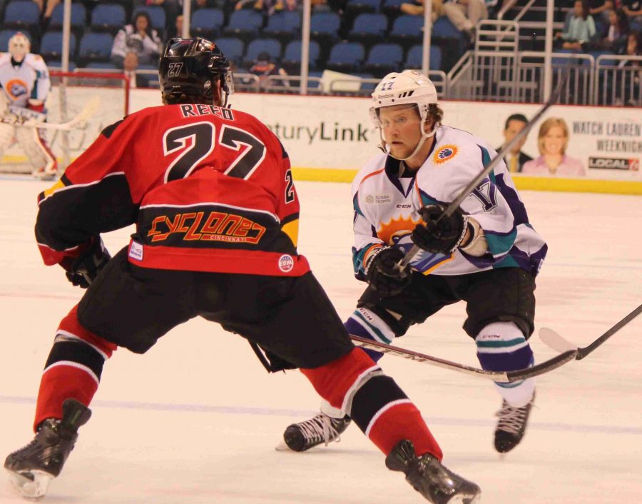 Jacob Cepris had a goal and two assists in the Solar Bears win over Elmira.