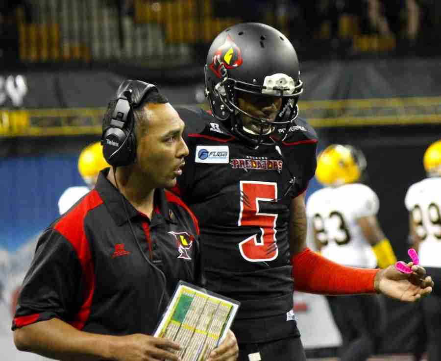 Siaha Burley (left) will be  the Predators offensive coordinator for the second year in a row in 2015.