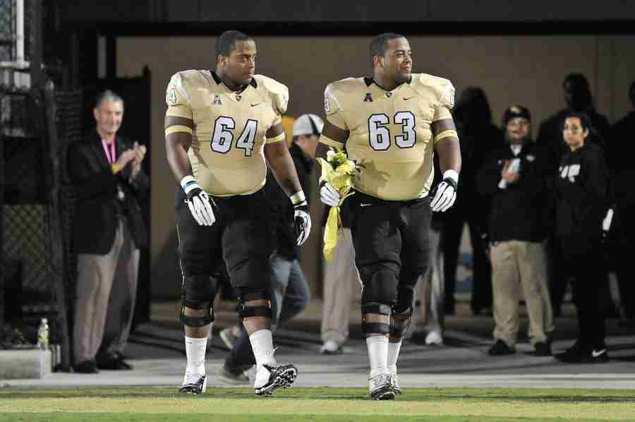 Justin (left) and Jordan McCray during their final home game for UCF in 2013.