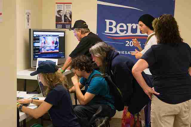 PHOTO GALLERY: Supporters gather at Bernie Sanders headquarters for Florida primary