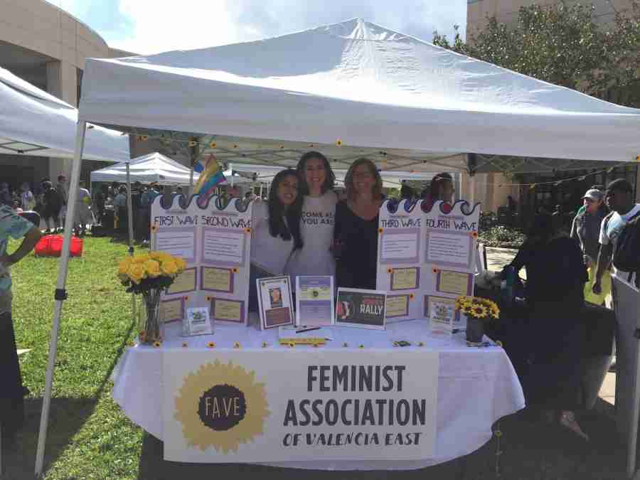 Members of the Valencia College Feminist Association recruit new members at Club Rush.