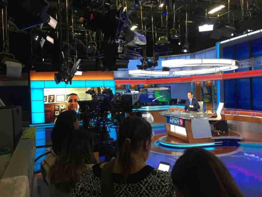 JOU1030 Media Production Class watches WFTV Anchor Greg Warmoth interview U.S. Congressman Darren Soto about the hurricane that slammed Puerto Rico.
