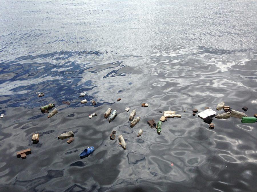 Plastic litters the ocean.