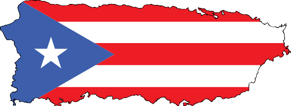 Puerto Rican flag outlined by the country