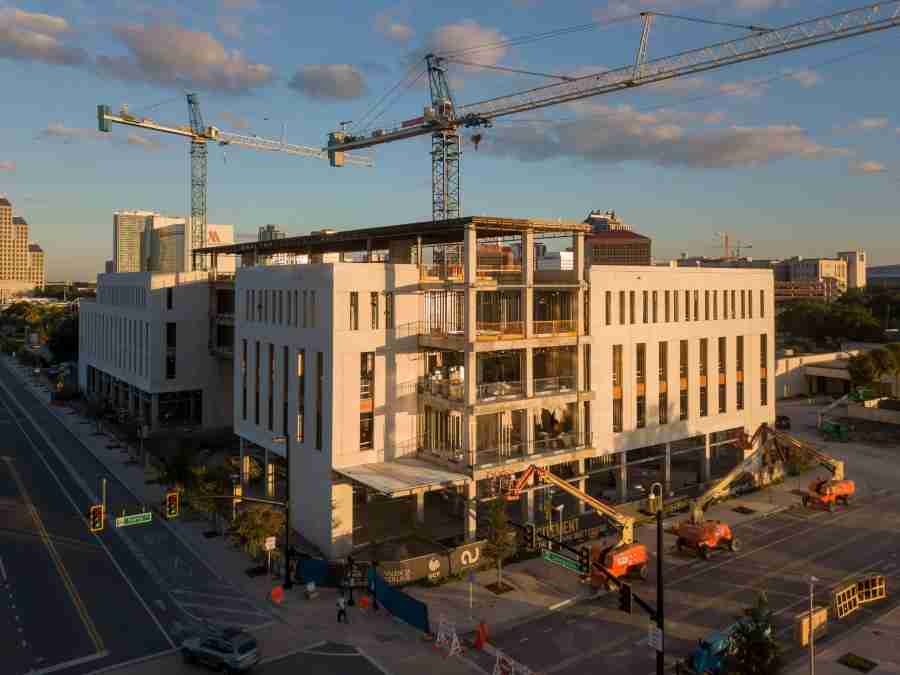 The Downtown Campus for the University of Central Florida and Valencia College is under construction.