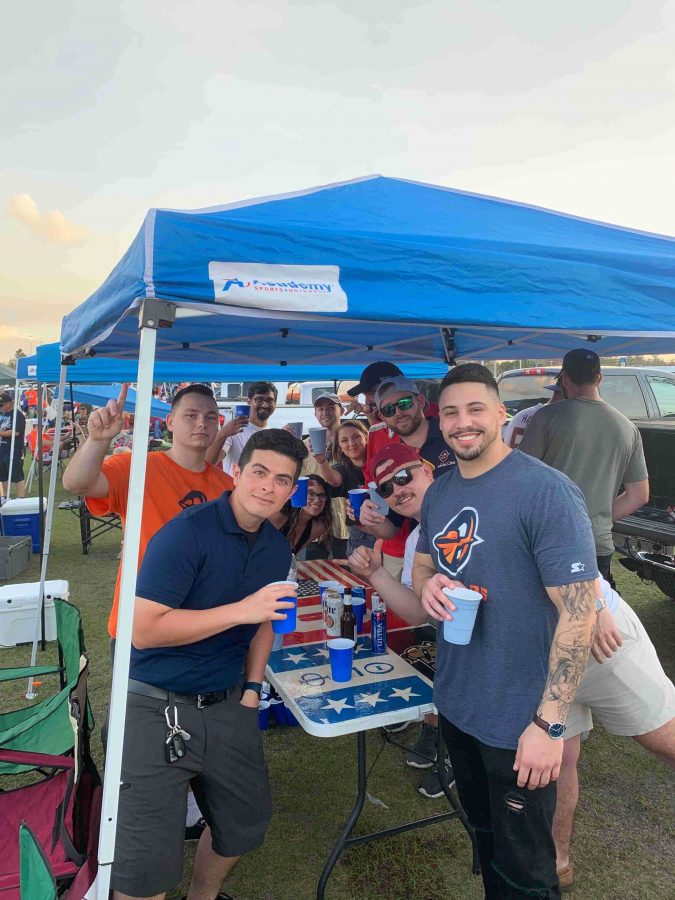 Fans tailgate before the Apollos faced off against the Memphis Express.