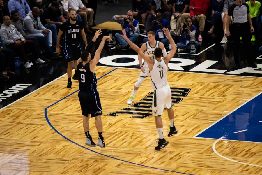 Nikola Vucevic had a double-double with 21 points and 14 rebounds. Photo by Joey Weierheiser. 