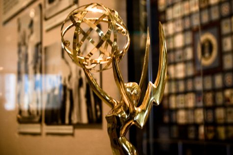 Emmy Awards statue in case 