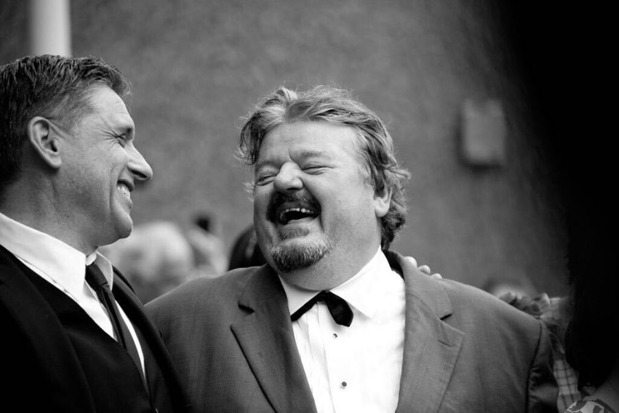 Craig Ferguson and Robbie Coltrane on the red carpet for the European premiere of Brave at the Festival Theatre, Edinburgh. 30 June 2012.