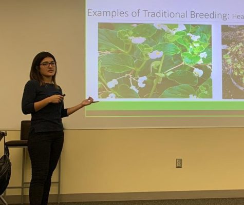 Research Assistant Emily Rodriguez presenting Modern Plant Breeding to the students on February 22 at Valencia’s Lake Nona Campus.