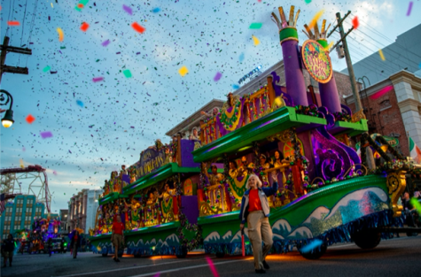 A view of the Mythical Realms of Mardi Gras which features six new parade floats. 