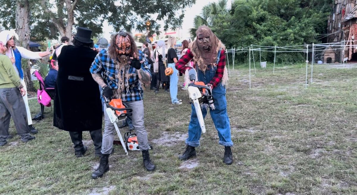 Be careful not to run into these two chainsaw-wielding characters on your visit. 