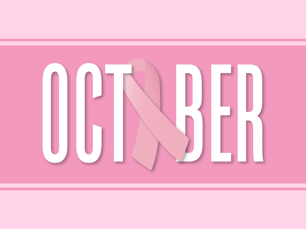 Breast Cancer Awareness Month is October. One of the symbols for breast cancer awareness is the pink ribbon. Graphic by