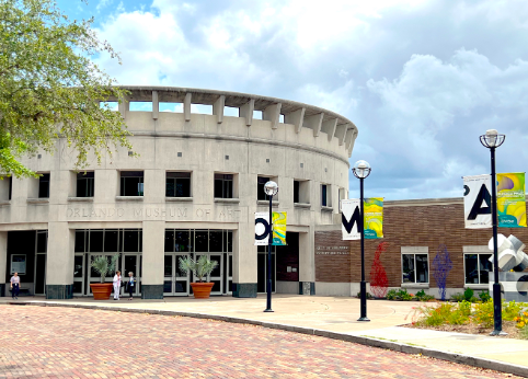 The exterior of the Orlando Museum of Art, located in Loch Haven Park, where community members, including students and families from underserved areas, can visit for free during its “Access for All” days. 