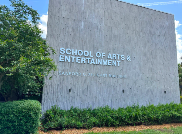 Valencia School of Arts and Entertainment Sanford C. Shugart Building, home of the Sound and Audio Technology programs at Valencia College East Campus.
